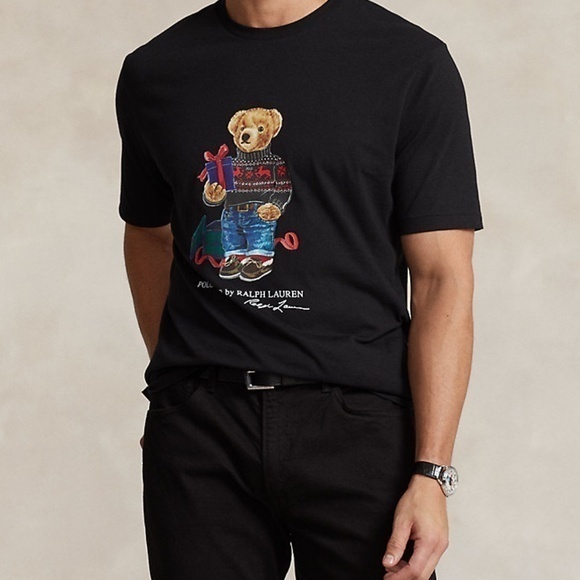 Ralph Lauren. Holiday Polo Bear Jersey T-Shirt. - Picture 1 of 12